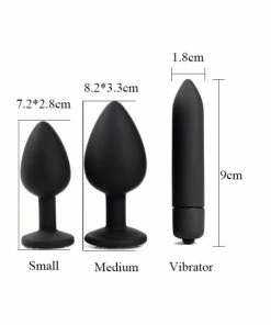 Budget 🥰 Best Couples Sex Toys PleasureStore Black Butt Plug Set With Bullet Vibe 🧨 -Bullet Vibrators Sale unnamed file 471