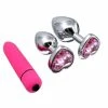 Brand new 🎉 Best Couples Sex Toys PleasureStore Steel Butt Plug Set With Pink Bullet Vibe 🥰