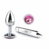 Flash Sale ⌛ Best Couples Sex Toys Silver & Pink Jeweled Butt Plug & Bullet Vibe Small 🧨