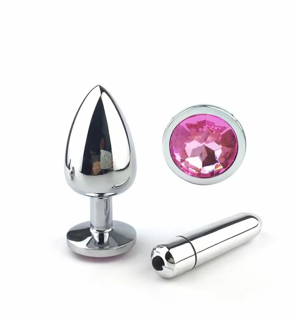 Wholesale π Best Couples Sex Toys Silver & Pink Jeweled Butt Plug & Bullet Vibe Large π₯ 1 Wholesale π Best Couples Sex Toys Silver & Pink Jeweled Butt Plug & Bullet Vibe Large π₯