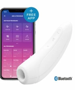 Cheap 😀 Best Couples Sex Toys Satisfyer Curvy 1+ White App Controlled Clitoral Vibrator ❤️